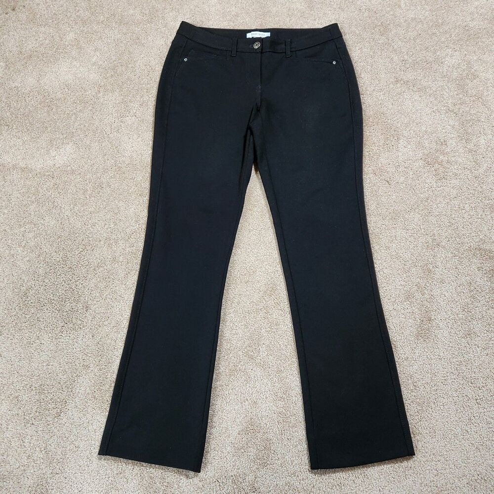 WHBM Dress Pants Women 4S Black Low Rise Straight Leg Stretch